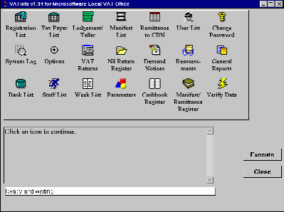Main menu screen